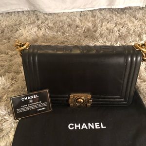 Chanel Flap Boy Medium Calfskin Reverso Bag
